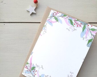 Christmas card, greeting card, personalized card, watercolor, Christmas card, dedication/personalized phrase-garland #3