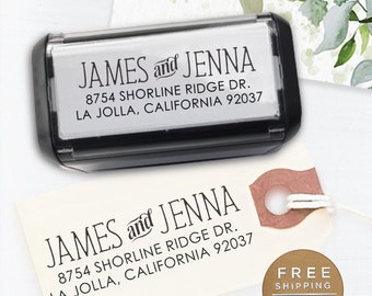 Self Inking Return Address Stamp, Custom Stamp, Wedding address stamp, Calligraphy Stamp, Save the Date Stamp, Address Stamp - Jenna