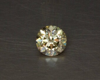 Champagne Moissanite Golden Off-White Loose Lab Created Conflict Free Standard Round Brilliant Cut Faceted Gemstone