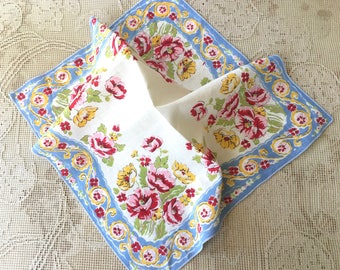 Pretty Vintage 1950's Floral Handkerchief