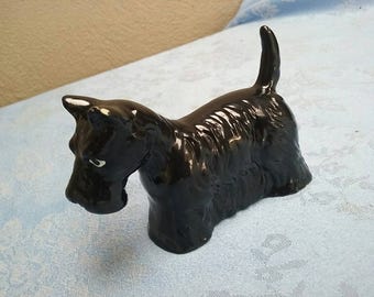 Vintage Scottie Dog Figurine Very Cute Black Scottish Terrier Dog For The Dog Lovers