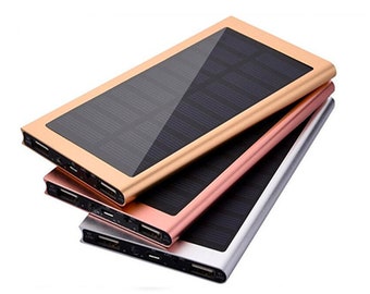 Personalized Solar 8000mAh Power Bank | Customized with any text or logo