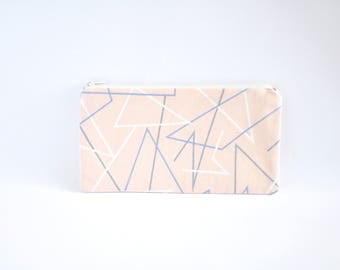 Small Zipper Pouch, Zipper Bag, Makeup Pouch, Cosmetic Pouch, Coin Purse, Bag Storage Organiser - Geometric Pink