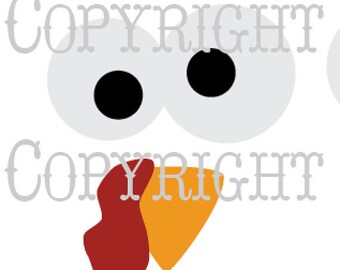 turkey face cut file, vinyl ready design, SVG file, silhouette file, cricut file, ready to cut, fall