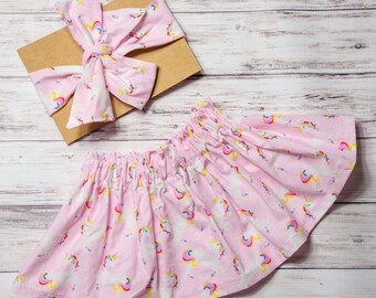 Pink unicorn Skirt- unicorn outfit, unicorn headband, unicorn birthday party, unicorn party, rainbow unicorn outfit, unicorn skirt