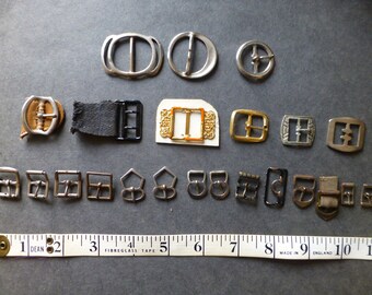 Collection of 23 Small Vintage Metal Buckles