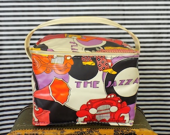 Vintage Soft Insulated Lunchbox / Cooler - Roaring 20s Revival Novelty Print