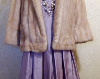 sz. 8-10 mink coat Soft NATURAL TOURMALINE MINK Coat Cream Color mink Fur Coat Jacket