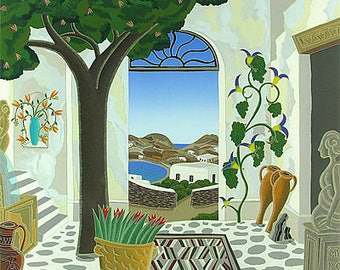 Thomas McKnight, "Courtyard" serigraph.