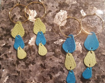 Leather Raindrop Earrings