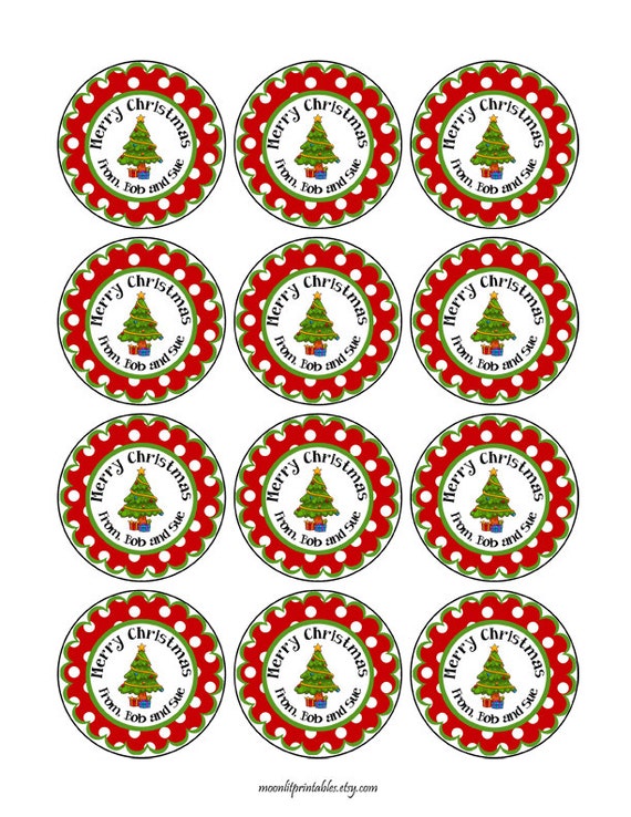 24 stickers christmas gift tag personalized christmas gift sticker