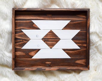 Wood Tray - Geometric Wood Wall Art - Wood Catch All - Modern Wood Tray - Decorative Tray - Vanity Tray - Jewelry Tray - Wooden Tray
