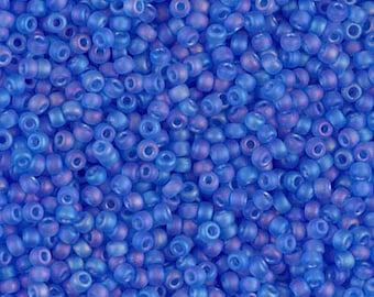 11/0 Matte Tr Sapphire AB #150FR Miyuki Seed Beads - 10 grams