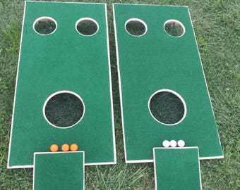 Golf Hole Lawn Game Set 2 full size flush frame boards 2