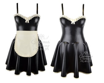 Latex rubber Adore maids dress by cathouse clothing French maid - WRUB1012