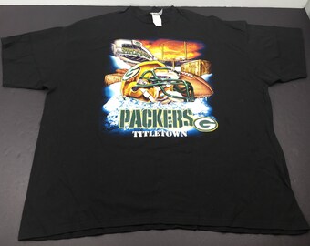Vintage 90's Green Bay Packers titletown helmet t-shirt mens 3XL NFL Football frozen tundra