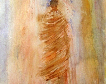 ORIGINAL WATERCOLOR - Windy Day on The Runway