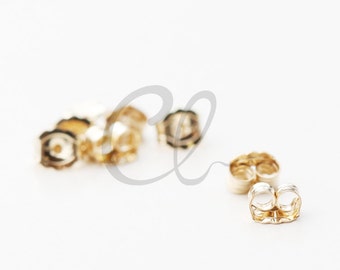 4 Pieces of 14K Gold Filled Earring Post Backings - Butterfly Backings 3.8x4.6mm (BS5080)