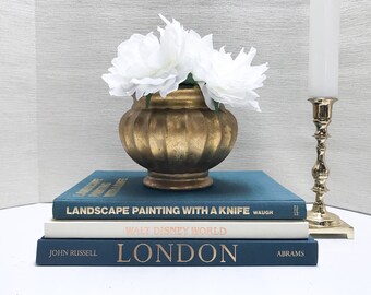 Blue Green Coffee Table Books, Large Book Set, Coffee Table Decor, Shelf Decor