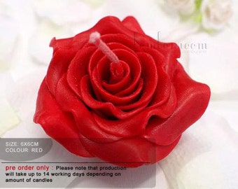10x Rose floating candles 6cm size - Red Rose