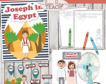 LDS Primary 6 Lesson 16: "Joseph in Egypt" Lesson packet includes Title Poster, Attention Grabber, Coloring Page and much more!