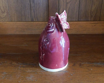 Handmade Rose Butterfly Vase