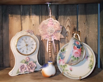 Shabby Chic Ornament, Pink Ornament, Pink Star Ornament, Christmas Ornament, Shabby Chic Decorating, Star Ornanament, Handmade Ornament