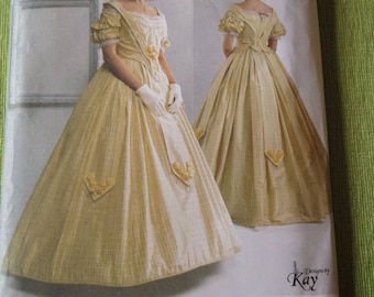 SIMPLICITY 2881 Misses Civil War Full Skirt Costume Dress Gown The Museum Curator Sewing Pattern sz 16 18 20 22 24 UNCUT