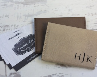 Business Card Holder, Personalized Business Card Case, Custom Engraved Leather Business Card Holder, Corporate Gifts, Boss Gift, Man Gift