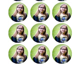 YOUR OWN PHOTO edible Cupcake Toppers x 15 Wafer paper/icing sheet