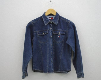 Tommy Hilfiger Jacket Vintage Tommy Hilfiger Denim Jacket Hilfiger Trucker Jacket Kids Size M