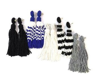 SALE Beaded Tassel Earrings