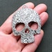 Huge Skull Charm Antique Silver Tone with Incredible Details - SC2488
