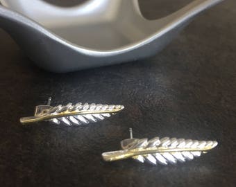 Sterling Silver Leaf Earrings