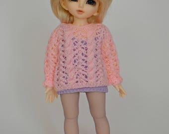 Openwork sweater for Yosd, Littlefee, 1/6 Bjd dolls.