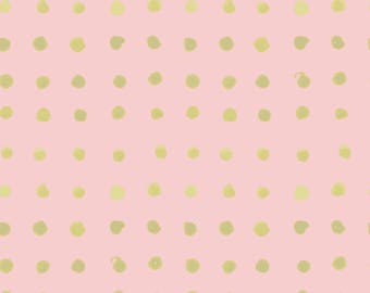 ORGANIC Cotton Quilting Fabric Gold Shimmer Accent Spots from Monaluna Haiku 2 collection