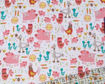 Barnyard, Farm Fabric, Barnyard Fabric, Flannel Fabric, By The Yard, Fabric BTY, Cotton Fabric, Baby Flannel, Farm, Baby Nursery Fabric