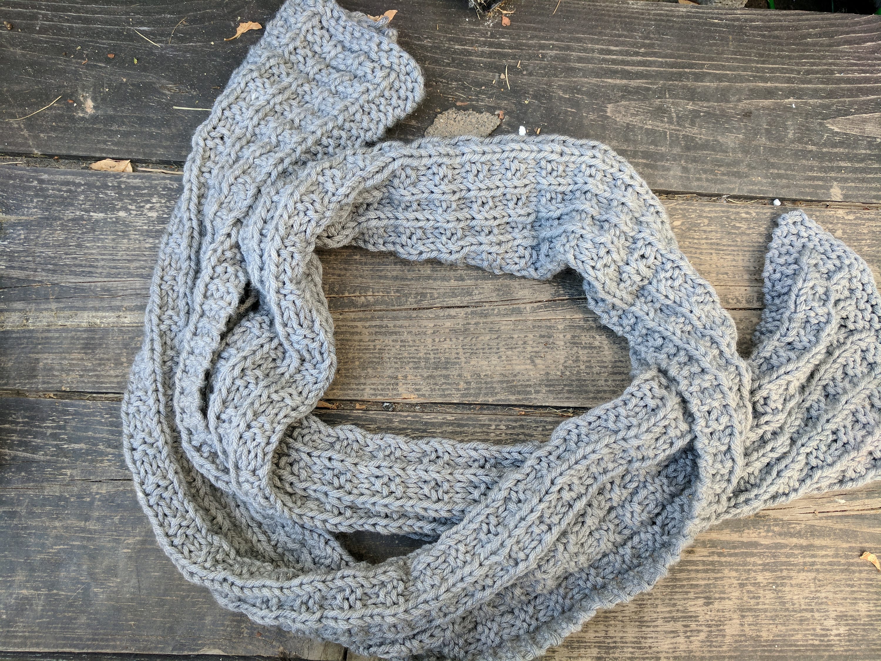 Handmade Waffle Stitch Knit Scarf