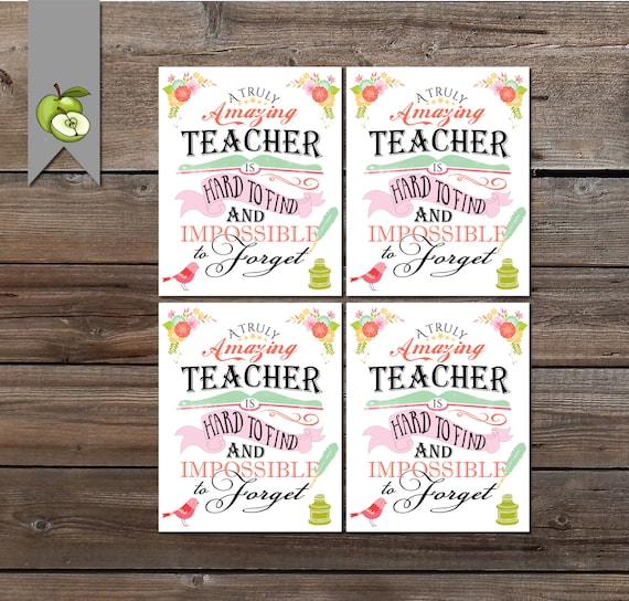 teacher appreciation gift tag a truly amazing teacher gift