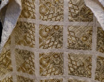 Gold and Cream Lap Quilt 53"x39"