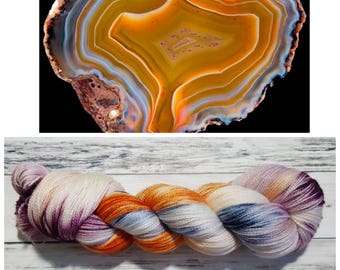 Hand Dyed Yarn, Merino, Silk, Lace Weight Variegated Yarn Perfect for Shawls and Other Lightweight Accessories - Condor Agate