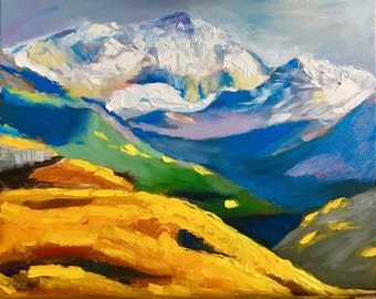 Original Oil Painting of Mountain Landscape