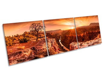Grand Canyon Sunset Framed CANVAS PRINT Triple Wall Art