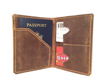 Passport Wallet - Brown Pullup Leather