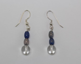 Blue Bead drop earrings