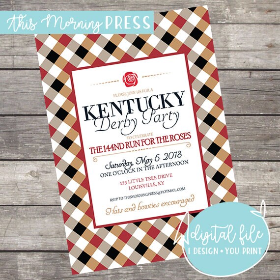 143 Kentucky Derby Party Run for the Roses Customizable