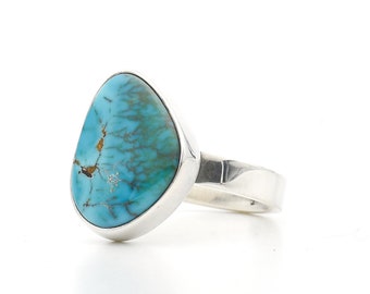 Turquoise Ring, Pilot Mountain Turquoise, Natural Turquoise, Blue Turquoise, Sterling Silver Ring, Turquoise Jewelry, Handmade Jewelry, Boho
