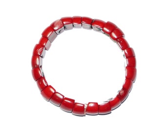 Love Red Coral Bead Spiritual Handmala Healing Power Stretch Wrist Bracelet for Gift Your Good Luck