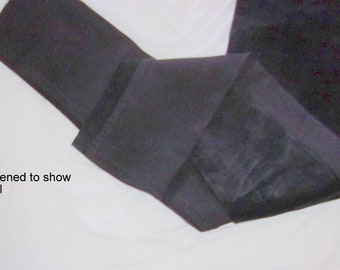 Vintage Absolu Paris Black Front 1/2 Suede-1/2 Stretchy Back Skinny Pants-Skintight