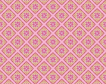 Primavera Tile in Pink Cotton Fabric by Patty Young for Riley Blake